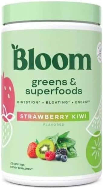 Nutrition Greens and Superfoods Strawberry Kiwi Powder - 25 Servings - Plant-Based Dietary Supplement