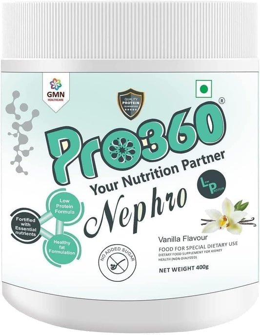 Nutritional Protein Drink for Kidney Health - Vanilla Flavour, 400 Gm - No Dialysis Care, Sugar-Free Dietary Supplement