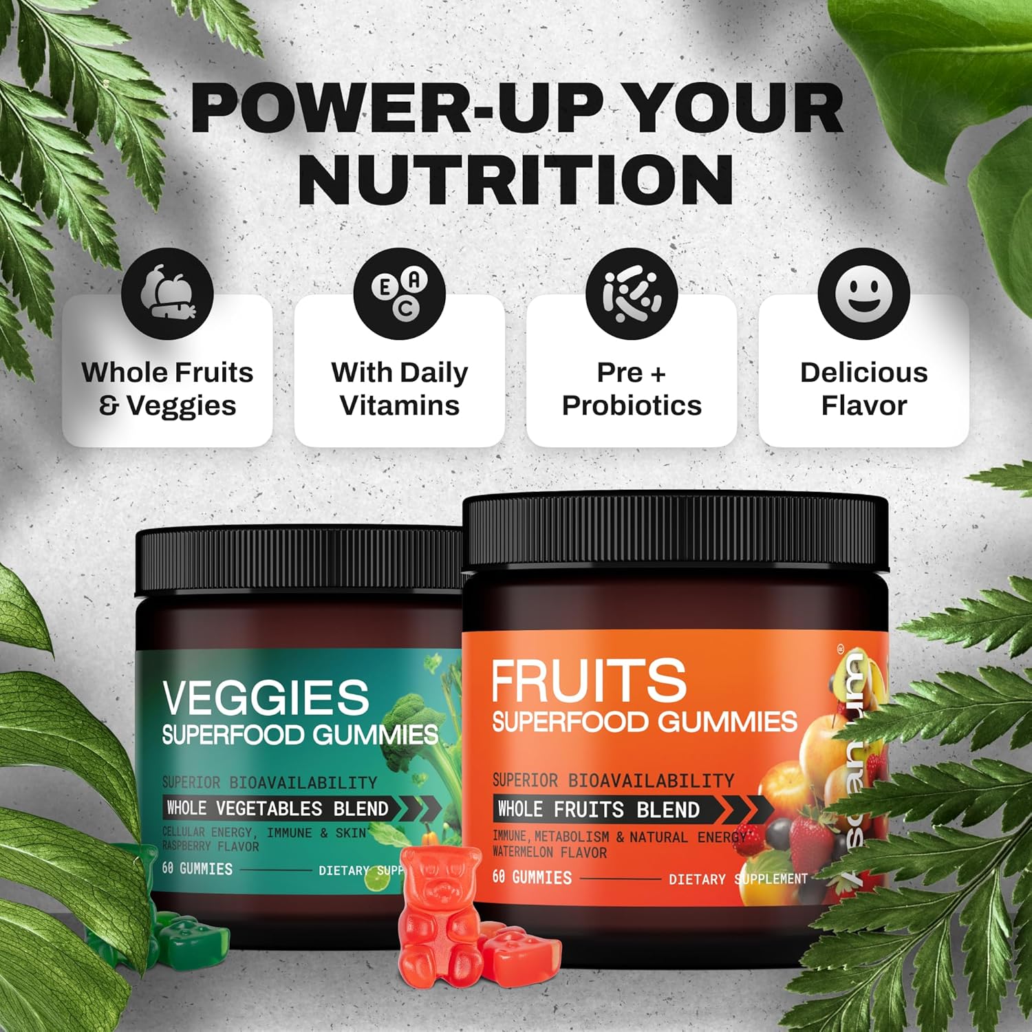 Nutritious Ascanium Fruits and Vegetables Gummies for Daily Wellness Boost