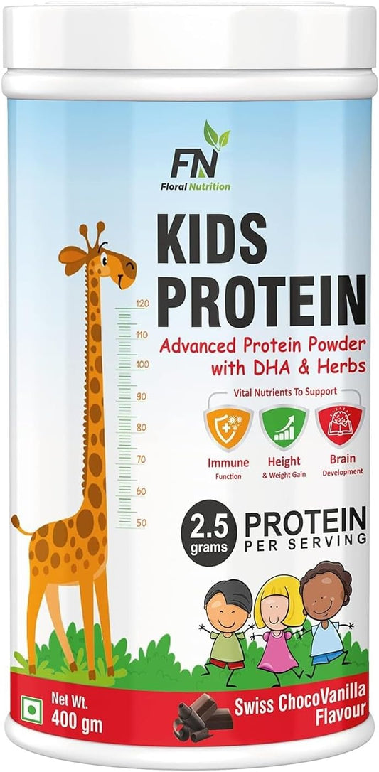 Nutritious Protein Powder for Kids with DHA and Vitamin-D for Growth and Immunity - Choco Vanilla Flavor - 400g