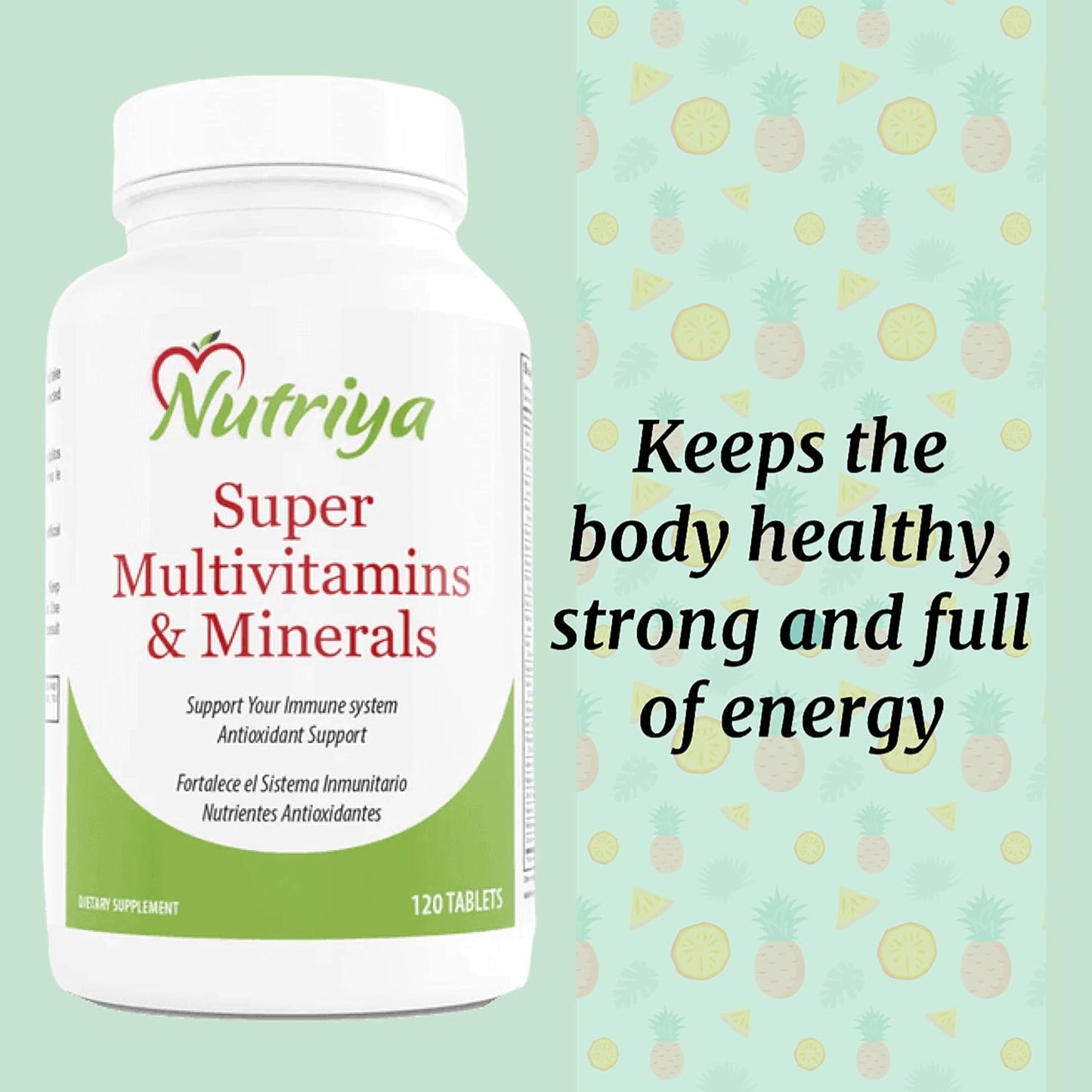 Nutriya Super Multivitamins for Women and Men - 70+ Vitamins, Minerals, Antioxidants, Amino Acids - Boosts Energy and Immune Health