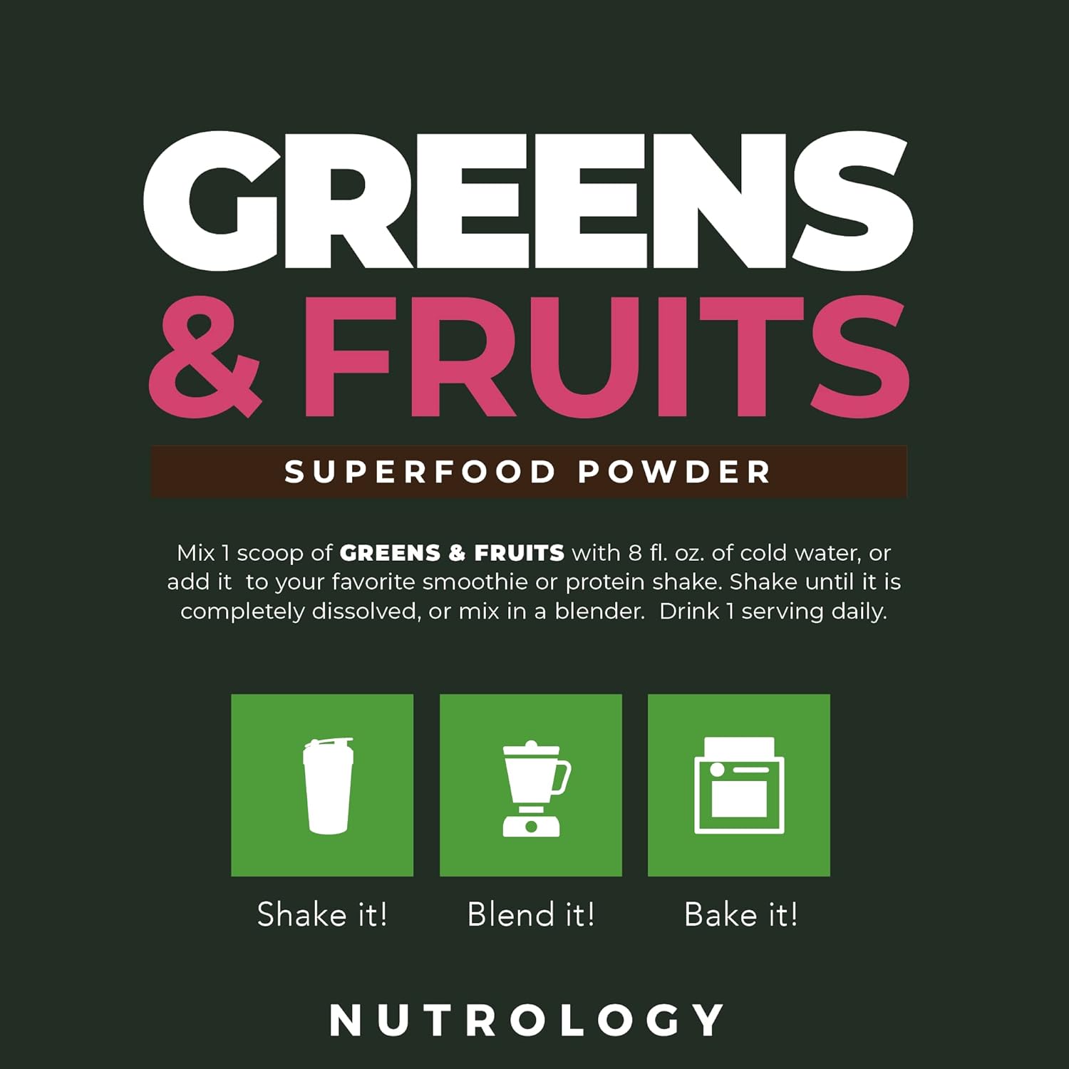 Nutrology TRIPACT 7-in-1 Protein Powder & Superfood Shake Bundle - Creamy Chocolate Flavor - 40 Servings Protein Powder, 30 Servings Superfood Powder