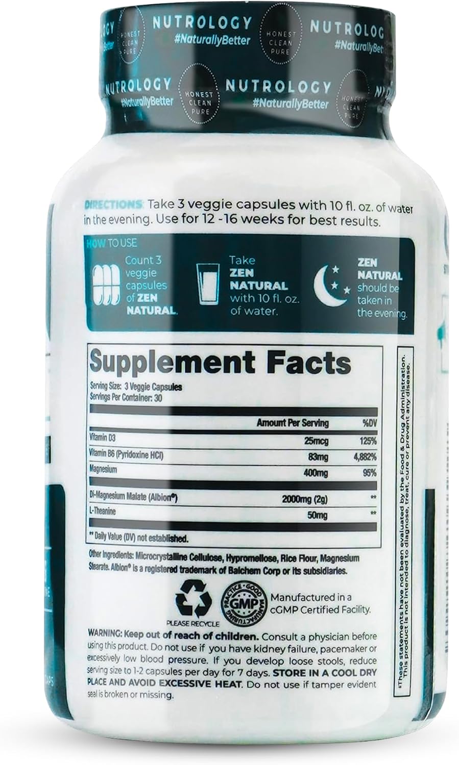 Nutrology TRIPACT Protein Powder & Zen Natural Magnesium Bundle - Creamy Chocolate Protein Shake & Relaxing Supplement