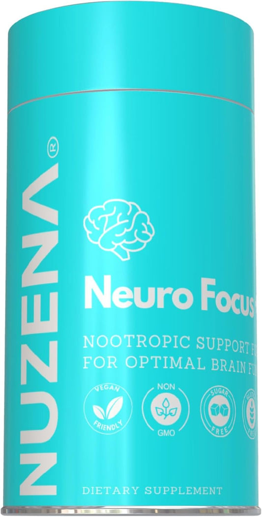 Nuzena Neuro Focus +: 60 Capsules of Advanced Nootropic Formula with Choline for Memory, Brain Speed, Energy, and Focus - Made in USA
