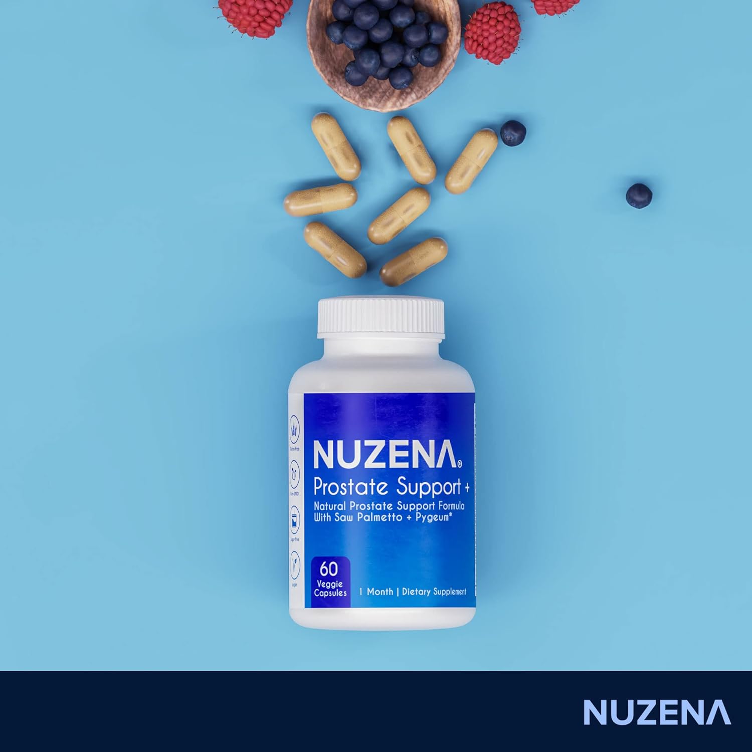 Nuzena Prostate Support +: Advanced Formula with Saw Palmetto and Juniper Berries for Enlarged Prostate - 60 Capsules