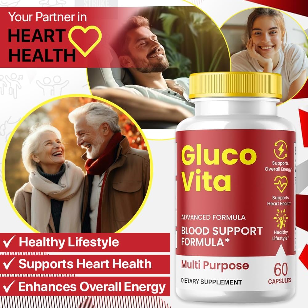 Official GlucoVita Blood Support Capsules - All-Natural 60 Capsules for Overall Well-Being