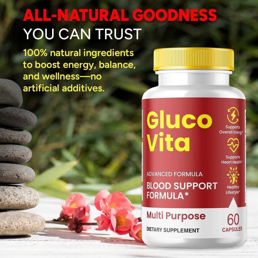 Official GlucoVita Blood Support Capsules - All-Natural 60 Capsules for Overall Well-Being