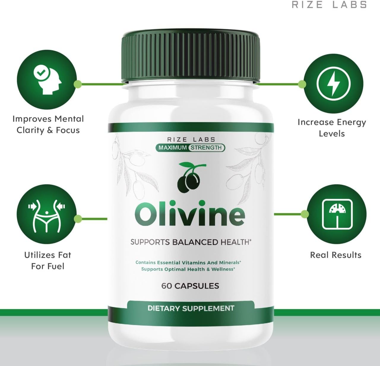 Official Olivine  Slimming Formula  Supplement Capsules - Superfood for Total Body Wellness & Healthy Lifestyle, Lean Physique Pills, Advanced Formula (60 Capsules)