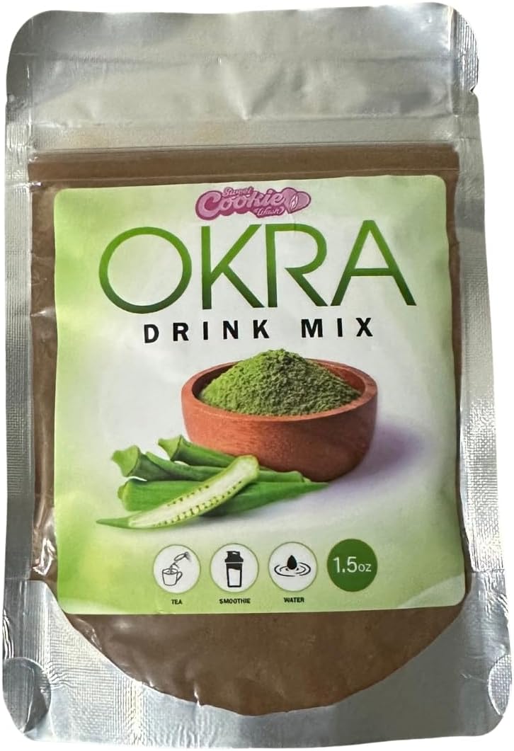 Okra Powder Supplement Drink Mix for Tea & Smoothies - Sweet Cookie Jar Cookie Wash - 3oz