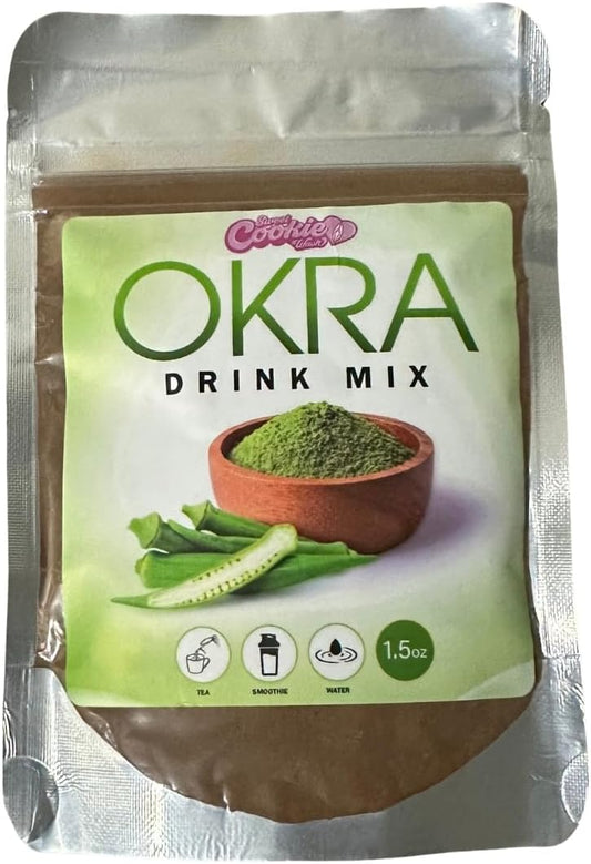 Okra Powder Supplement Drink Mix for Tea & Smoothies - Sweet Cookie Jar Cookie Wash - 3oz