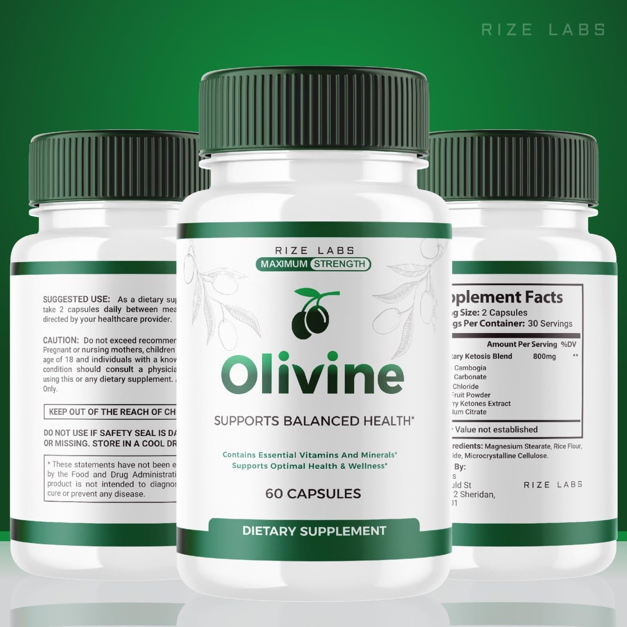 Olivine  Slimming Formula  Supplement (2 Pack) for Total Body Wellness - Leaner Physique Pills - 120 Capsules