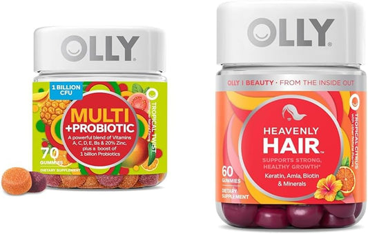 OLLY Multi + Probiotic Adult Multivitamin Gummy with Heavenly Hair Support - 30 Day Supply