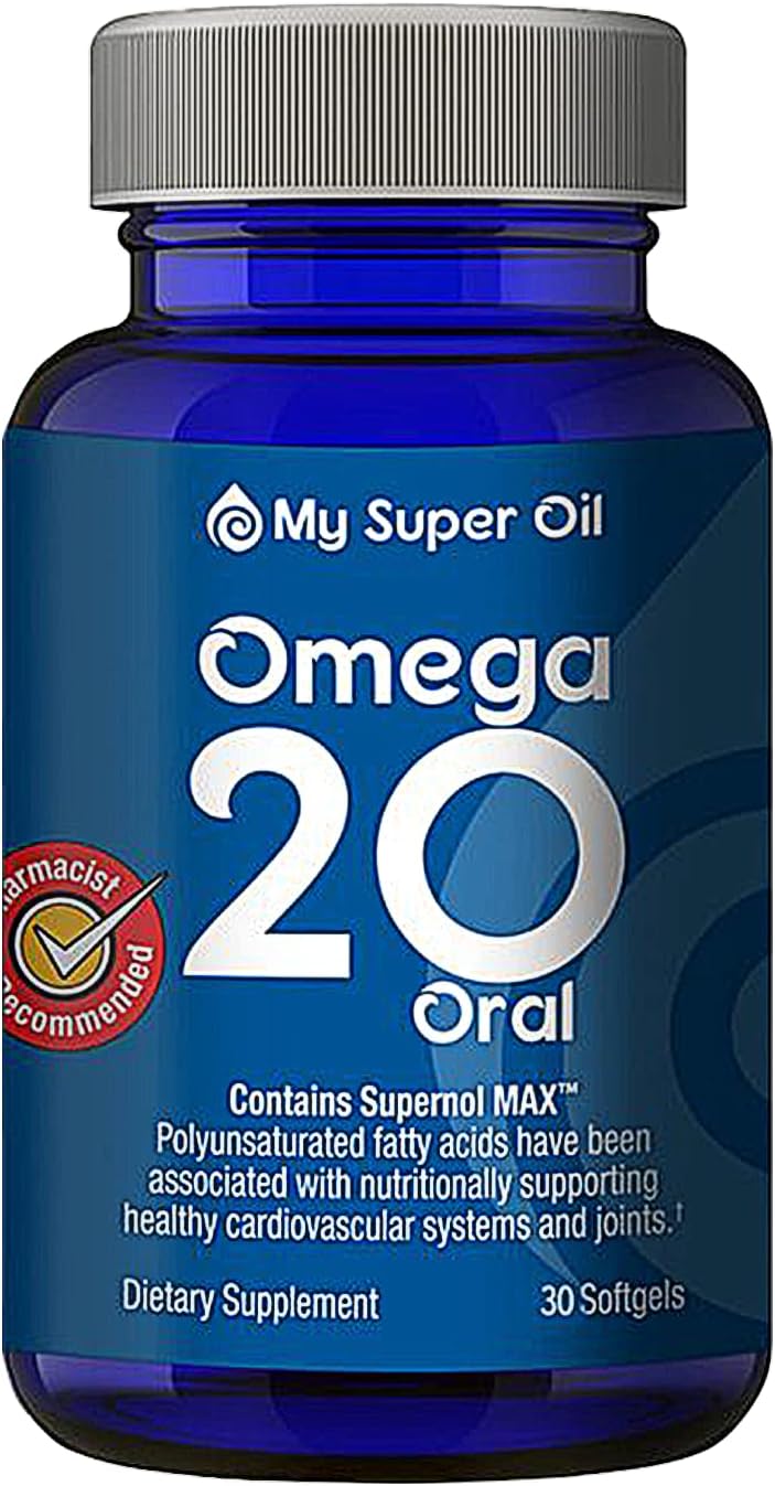 Omega 20 Green Lipped Mussel Oil Softgels, 30 Count, Burpless Fish Oil Supplement, 300% More Effective for Cardiovascular & Joint Health