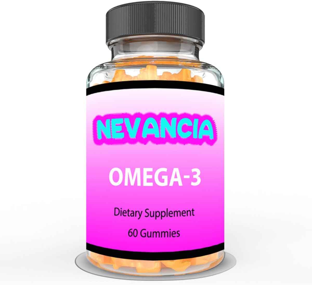 Omega-3 Gummies with DHA & EPA, Omega-3 Fish Oil, Promotes Heart & Brain Health, Eye Health, Immune Support, Natural Orange Flavour, 60 Gummies, 30-Day Supply