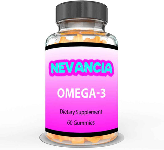 Omega-3 Gummies with DHA & EPA, Omega-3 Fish Oil, Promotes Heart & Brain Health, Eye Health, Immune Support, Natural Orange Flavour, 60 Gummies, 30-Day Supply