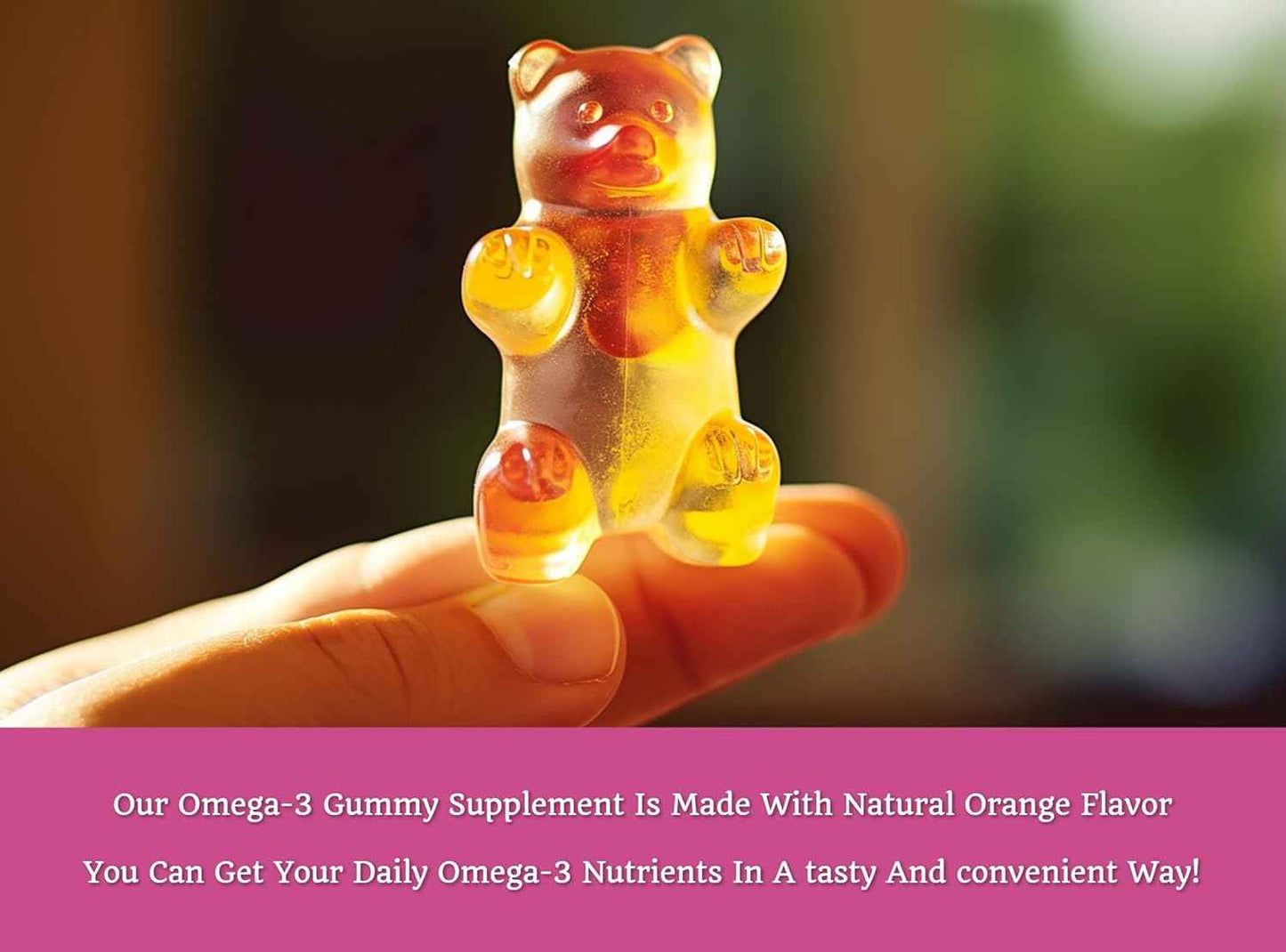 Omega-3 Gummies with DHA & EPA, Omega-3 Fish Oil, Promotes Heart & Brain Health, Eye Health, Immune Support, Natural Orange Flavour, 60 Gummies, 30-Day Supply