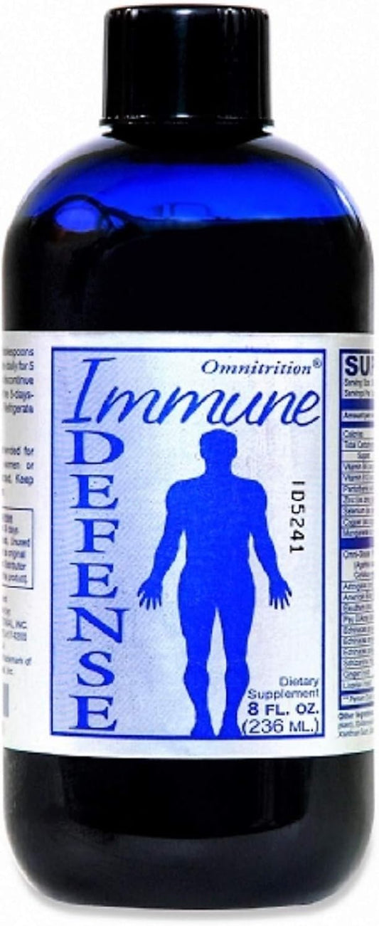 Omnitrition Immune Defense Supplement with Chinese Mushrooms & Antioxidants - 8 oz Bottle for Optimal Health & Nutrition