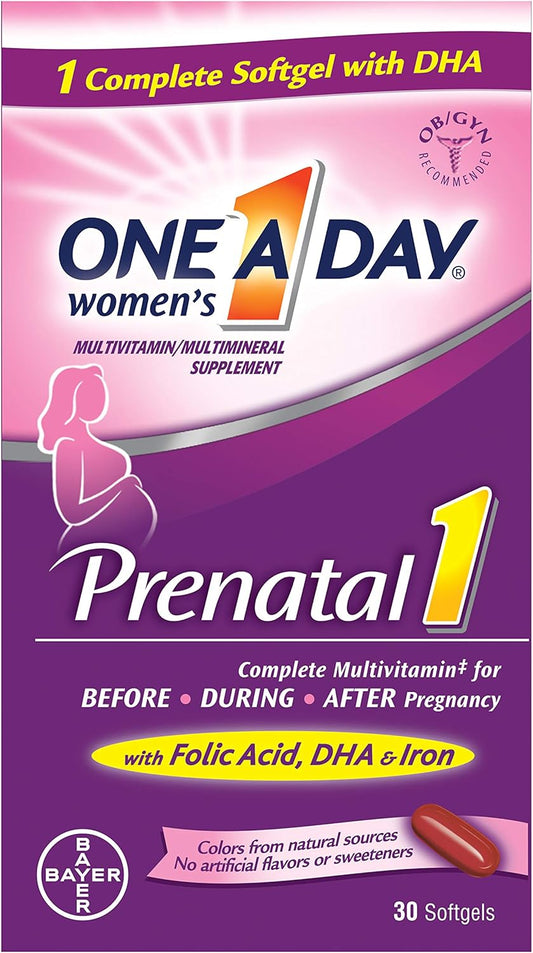 One A Day Prenatal 1 with DHA & Folic Acid Softgels - 30 ea (Pack of 6)