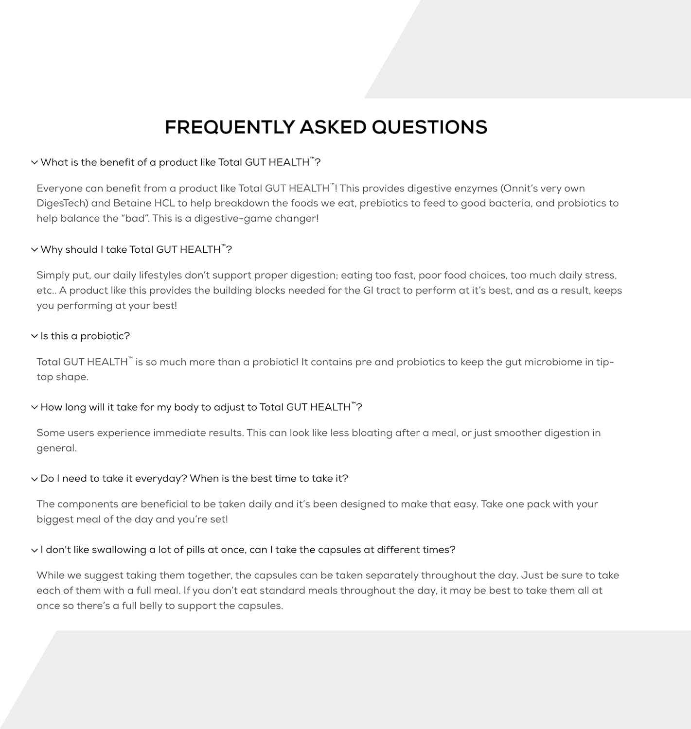 ONNIT Total Gut Health Daily Digestive Support, Complete Digestion Supplement for Women and Men with 7 Strains of Probiotics, Prebiotics, Enzymes and Betaine HCL, 60 Count