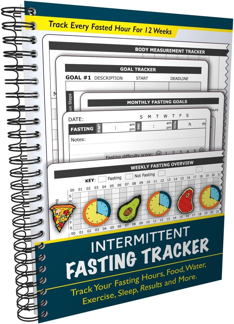 OptiLiving Publishing 12-Week Intermittent Fasting Tracker: Log Fasted Hours, Food Intake,  Slimming Formula , Exercise, Sleep, & More - A5 Spiral Bound