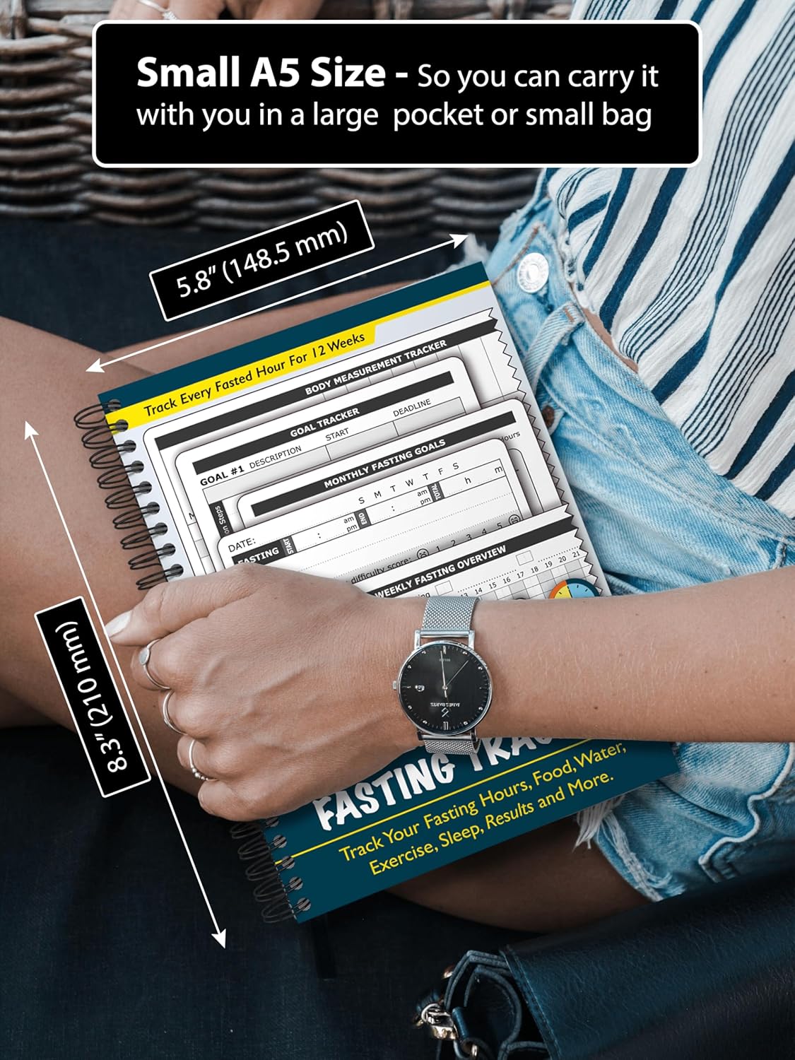 OptiLiving Publishing 12-Week Intermittent Fasting Tracker: Log Fasted Hours, Food Intake,  Slimming Formula , Exercise, Sleep, & More - A5 Spiral Bound