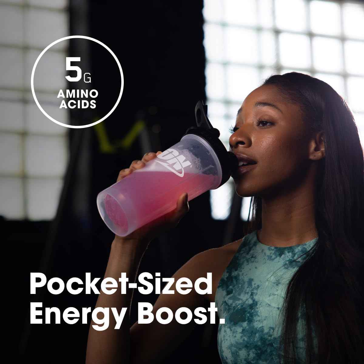 Optimum Nutrition Essential Amino Energy Plus Electrolytes Stick Packs, Energy Powder, Strawberry Burst, 7 Count