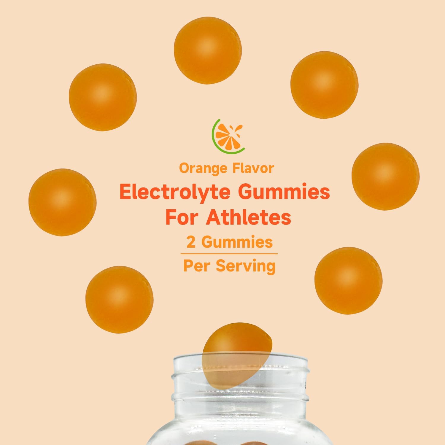Orange Flavored POLLOCK Electrolyte Gummies - 60 Count for Enhanced Endurance & Muscle Cramp Prevention, 2 Gummies per Serving