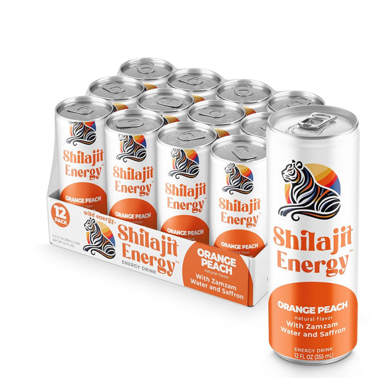 Orange Peach Shilajit Energy Drink - Natural Energy Boost with Shilajit Extracts and Antioxidants