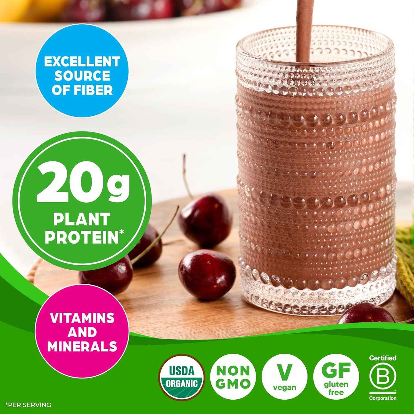 Orgain Organic Vegan Meal Replacement Protein Powder, Creamy Chocolate Fudge - 20g Plant Based Protein, Gluten Free, Dairy Free, Lactose Free, Soy Free, No Sugar Added, For Smoothies & Shakes - 2.03lb