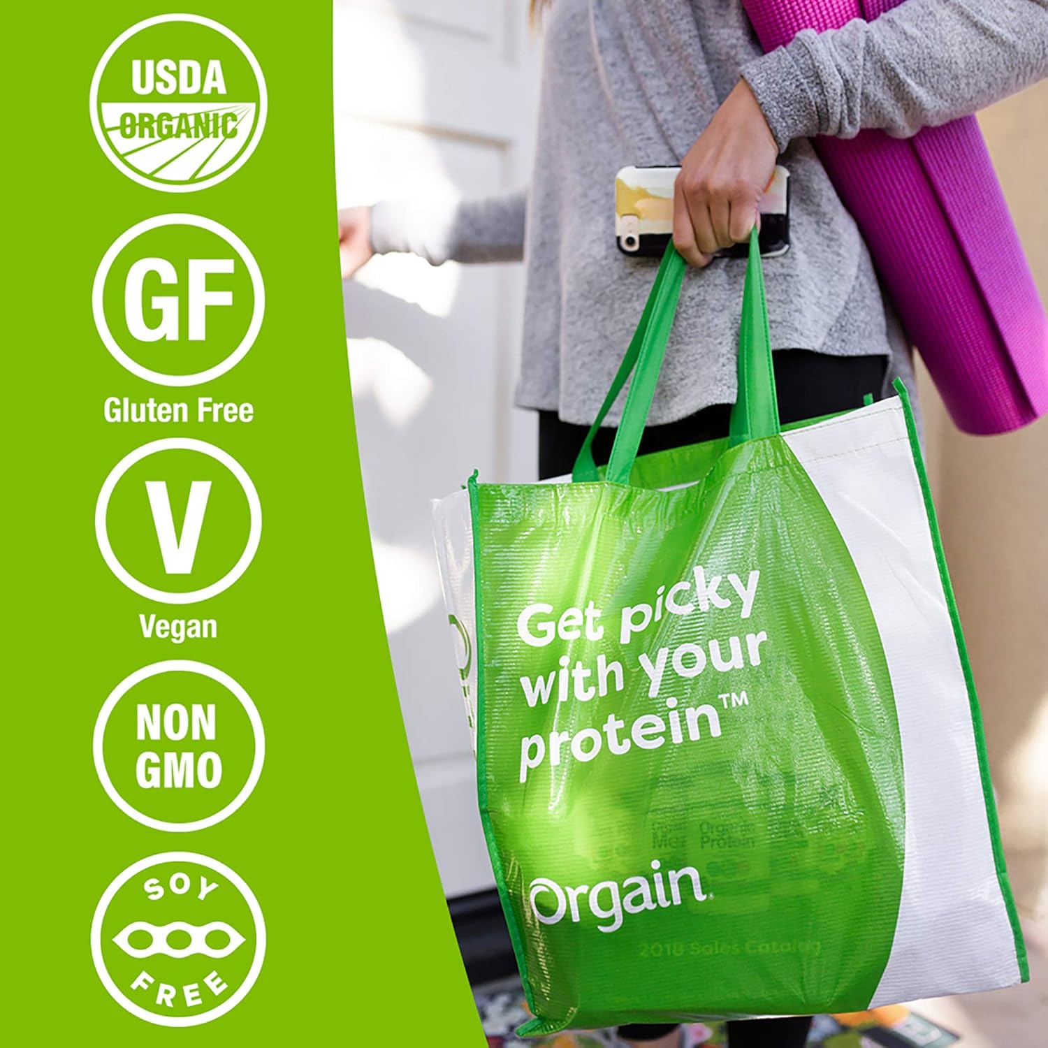 Orgain Organic Vegan Protein Powder Variety Pack - Vanilla Bean & Creamy Chocolate Fudge, 21g Plant Based Protein, Gluten/Dairy/Soy Free, No Sugar Added, With Iron & Prebiotics, 1.94lb & 2.03lb