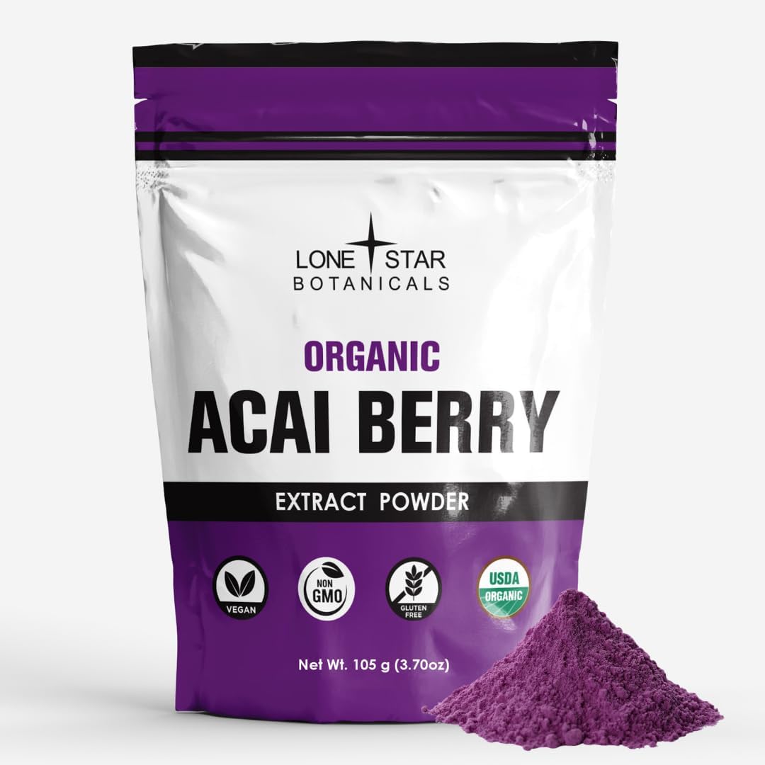 Organic Açai Berry Superfood Powder - 3.52oz (100g) - Rich in Antioxidants, Vitamins, and Minerals - Ideal for Smoothies, Soups, and Salads