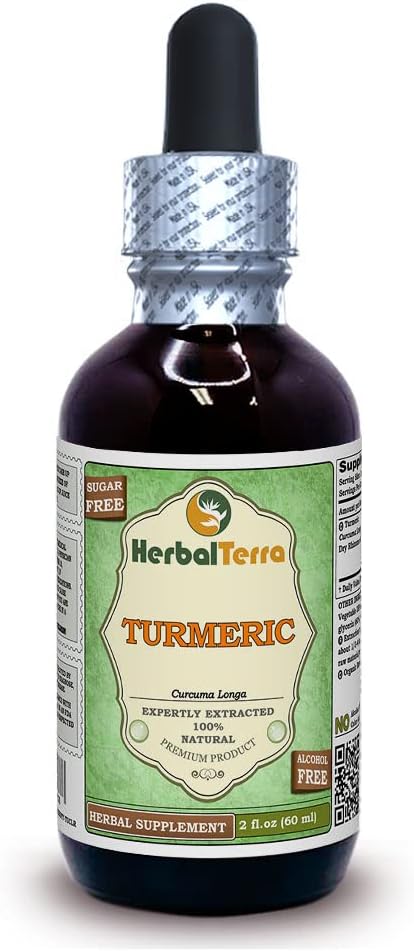 Organic Alcohol-Free Turmeric Glycerite Liquid Extract 2 oz by Herbal Terra LLC