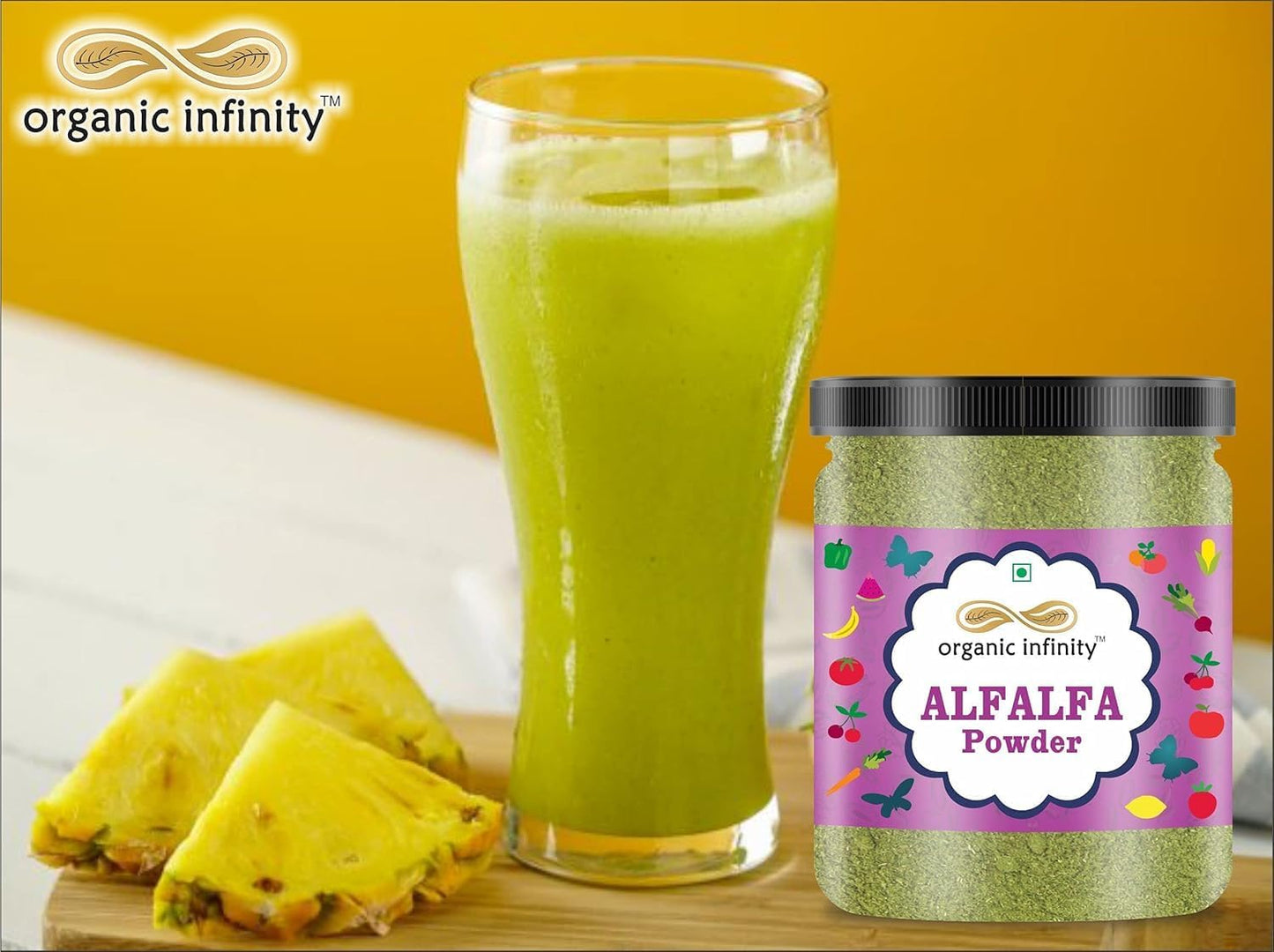 Organic Alfalfa Grass Powder - 100g/3.5oz - Premium Medicago Sativa Supplement