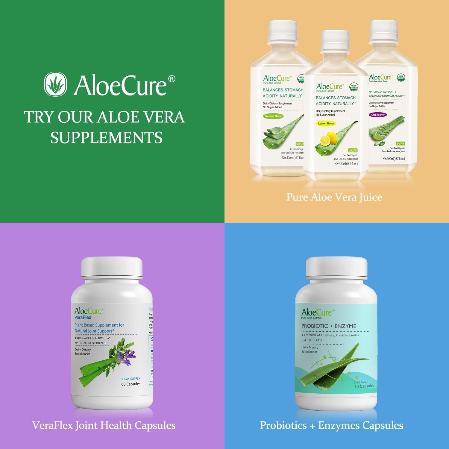Organic Aloe Vera Capsules - 130,000mg Inner Leaf Equivalent - Gut Health & Digestive Comfort - Stomach Acid Buffer - Immune Support - Aloin Free - 60 Capsules