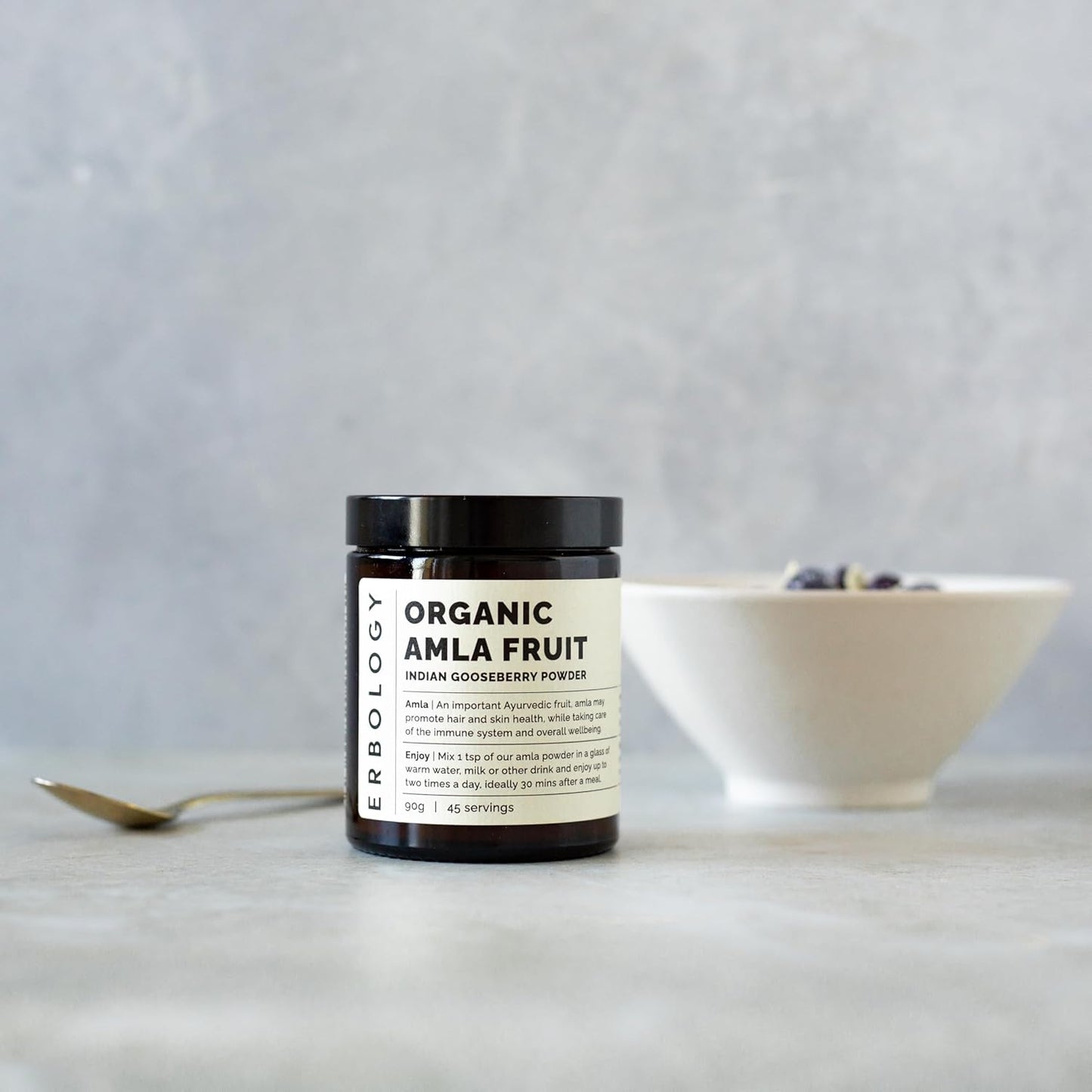 Organic Amla Powder 3.2 oz - Immunity Support - Vitamin C Rich - Skin & Hair Regeneration - Indian Gooseberry - Raw, Vegan, Gluten-Free - 45 Servings