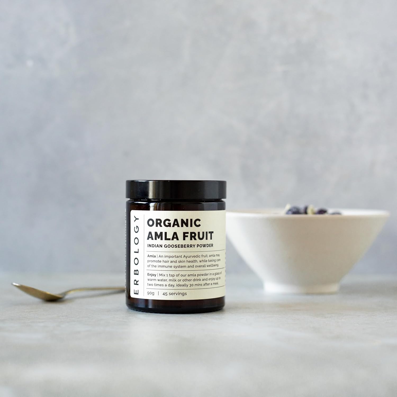 Organic Amla Powder 3.2 oz - Immunity Support - Vitamin C Rich - Skin & Hair Regeneration - Indian Gooseberry - Raw, Vegan, Gluten-Free - 45 Servings