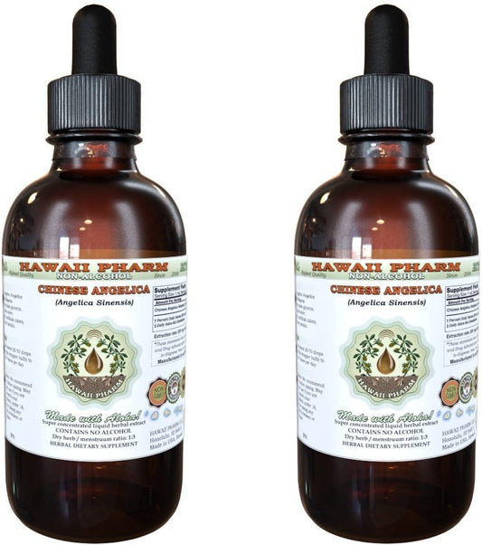 Organic Angelica Sinensis Alcohol-Free Liquid Extract 2x2 oz - Herbal Supplement by Hawaii Pharm