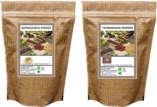 Organic Ashwagandha and Talmakhana Powder Combo Pack - 50 GM Each