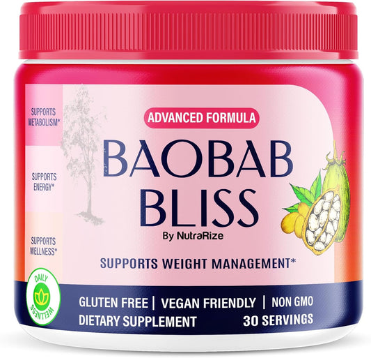 Organic Baobab Bliss Powder - Native African Coffee Alternative for Fitness & Detox Support - 30 Servings