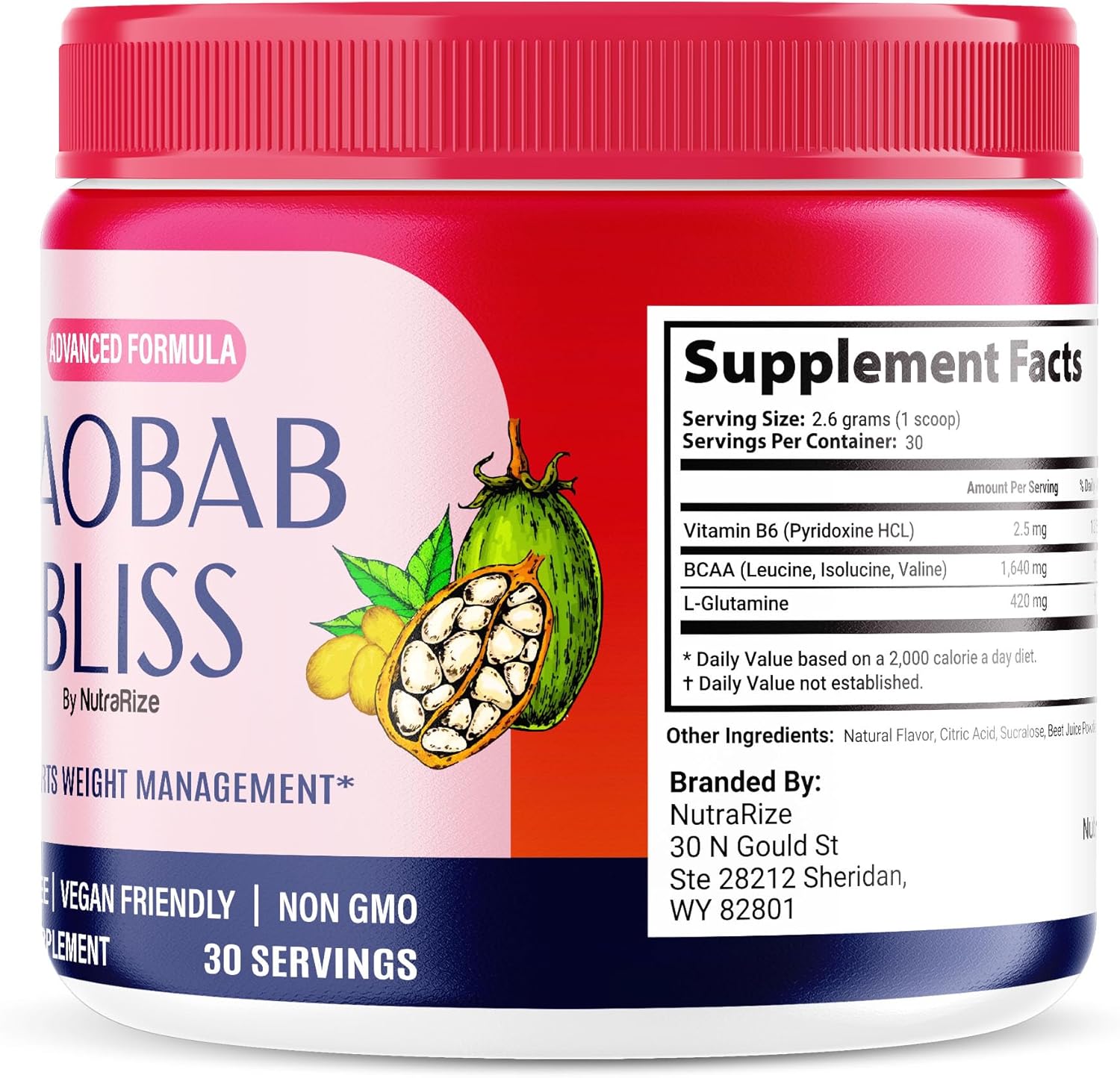 Organic Baobab Bliss Powder - Native African Coffee Alternative for Fitness & Detox Support - 30 Servings