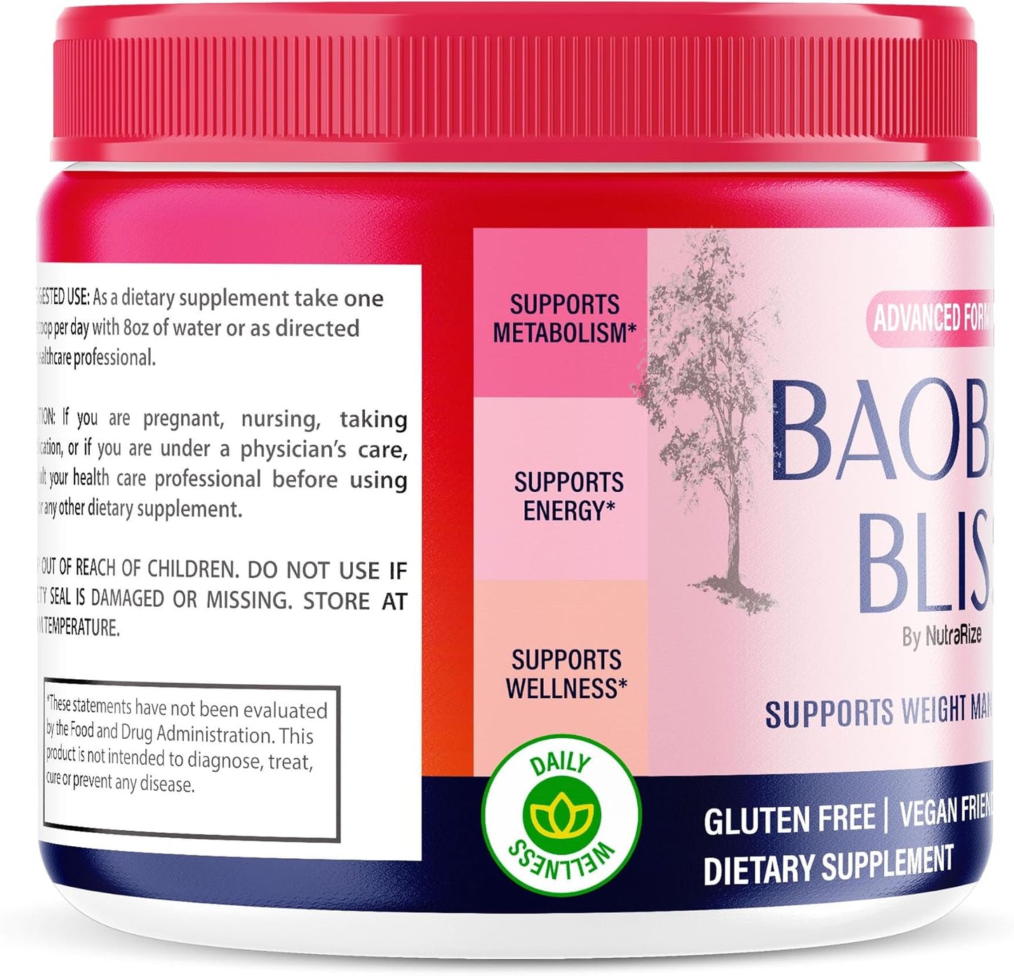 Organic Baobab Bliss Powder Trio Pack for Fitness & Health - Native African Coffee & Detox Fiber Supplement - 90 Servings