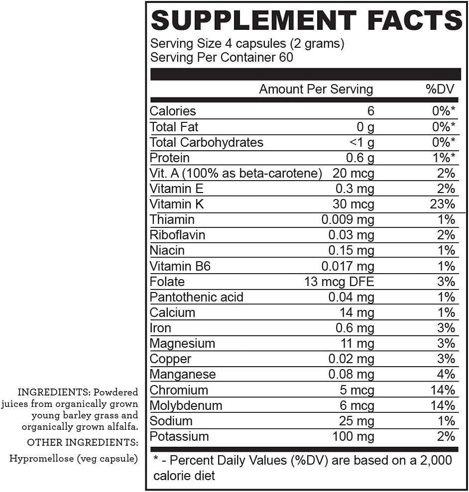 Organic Barleymax Capsules - Barley & Alfalfa Vegetables (240 Capsules, 30 Day Supply) by Hallelujah Diet