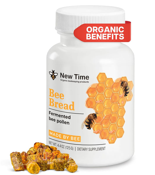 Organic Bee Bread: Fermented Bee Pollen 4.4oz - 100% Natural Superfood Granules for Breast Growth & Immune Support
