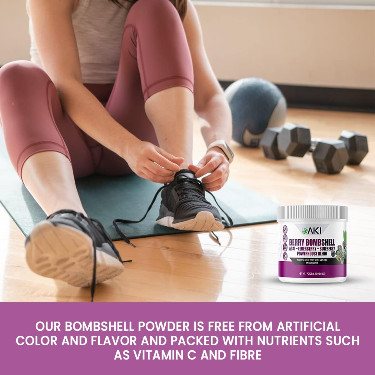 Organic Berry Bombshell Superfood Blend - Acai, Elderberry, Blueberry (5.3oz/150g) - Nutritious, Delicious, Vegan, Gluten-Free