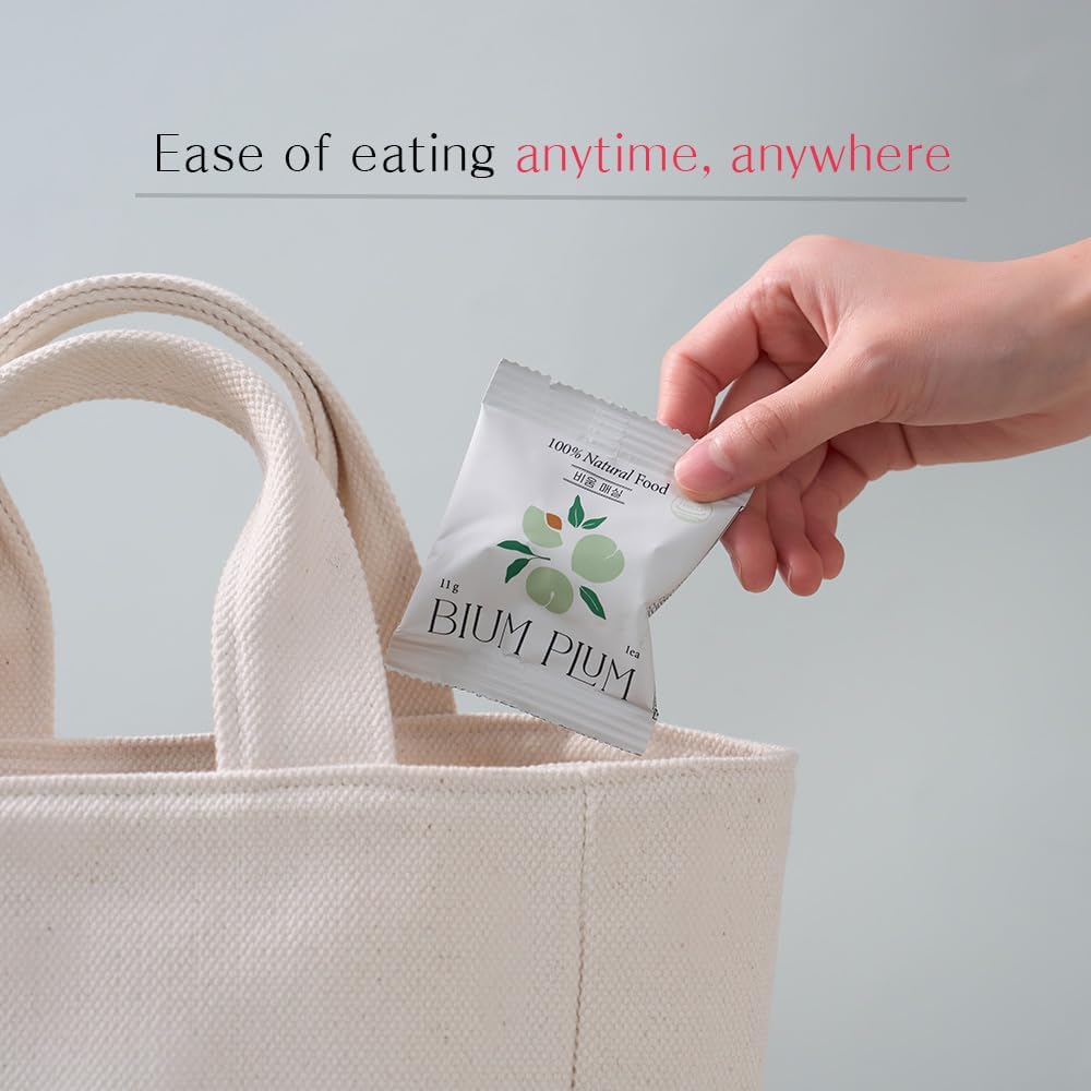 Organic Bium Plum Fermented Dried Fruit 5 Pack - Gut Health & Constipation Relief - Unsulfured Pitted Plums & Prunes - Chewy & Crisp - 2800-Hour Fermentation