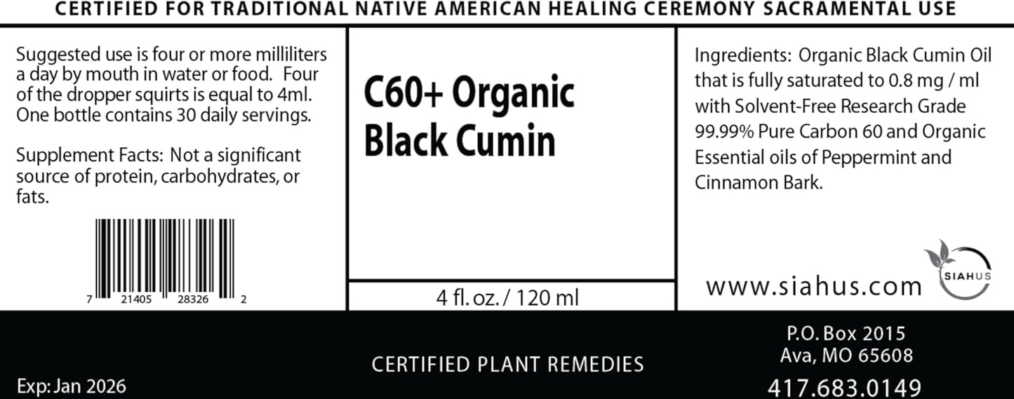 Organic Black Cumin C60+ Supplement for Enhanced Health and Wellness