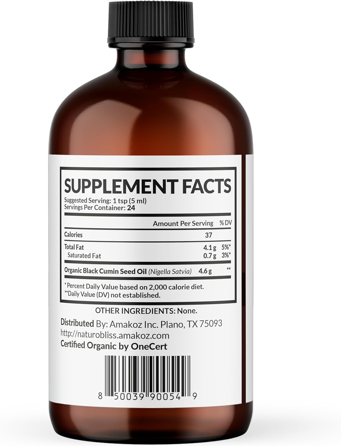 Organic Black Seed Oil Cold Pressed Omega 3 6 9 Antioxidant USDA Certified for Immune Support, Joints, Mobility, Hair Skin Vegan Gluten-Free Non-GMO - 4oz