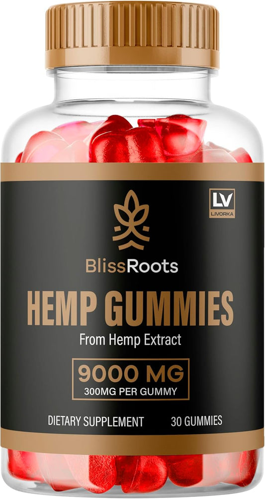 Organic BlissRoots Gummies - 300 mg per Gummy - 30 Gummies - 1 Month Supply