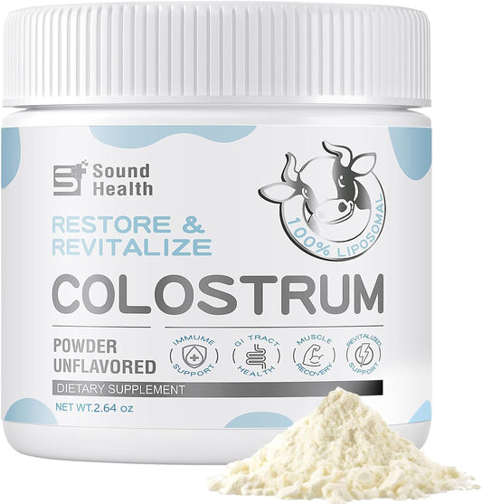 Organic Bovine Colostrum Powder Supplement for Gut Health, Hair Growth, Immune Support - Unflavored - 146g