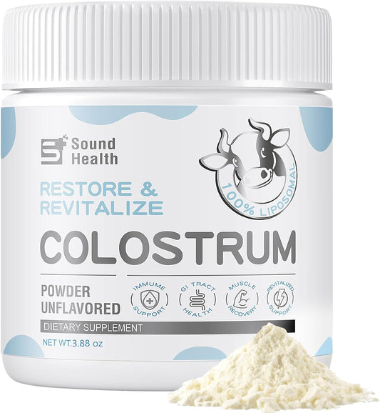 Organic Bovine Colostrum Powder Supplement for Gut Health and Immune Support - Unflavored - 73 Servings